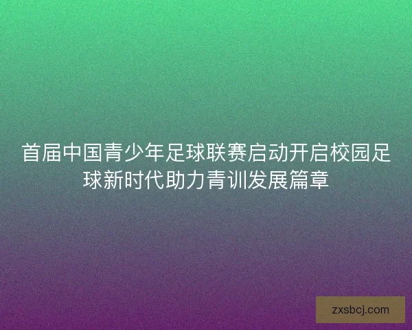 首届中国青少年足球联赛启动开启校园足球新时代助力青训发展篇章